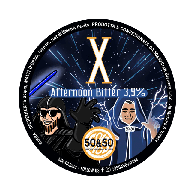 50&50 50&50 | X Afternoon Bitter | 3,9% | Acciaio 20 Lt. Baionetta 20 LT ACCIAIO Organic Beer