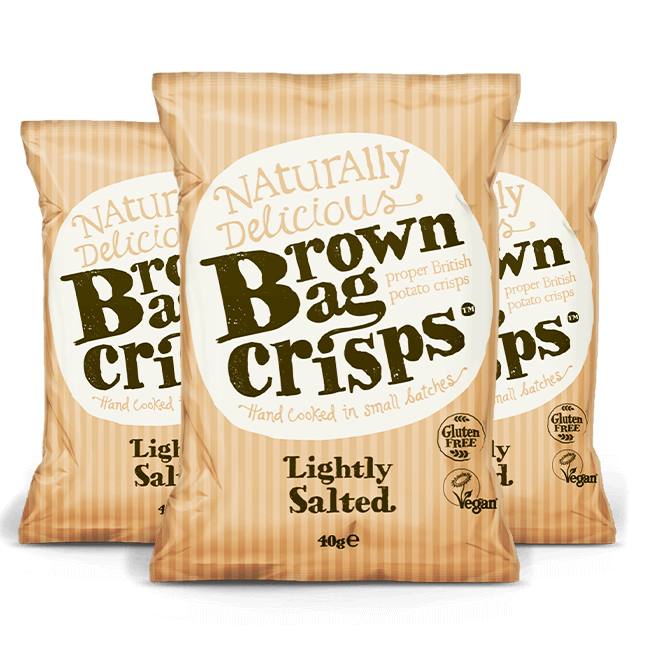 Brown Bag Crisps Brown Bag Crisps | Lightly Salted | Chips Gluten Free | Box 20x40g Food Organic Beer