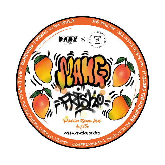 DANK Brewing DANK Brewing x Birrificio Dei Castelli | Mango Frisko | 4,5% | Polykeg 24 Lt. Baionetta 24 LT Organic Beer