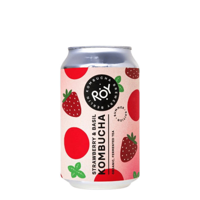 Roy Kombucha | Strawberry & Basil | Lattina 33 Cl.