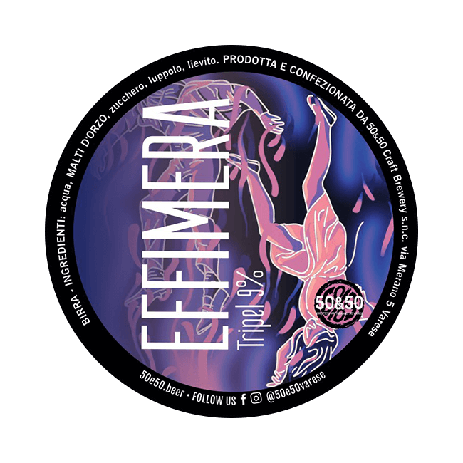 50&50 50&50 ∣ Effimera ∣ 9% ∣ Acciaio 25 Lt. (Baionetta) 25 LT ACCIAIO Organic Beer