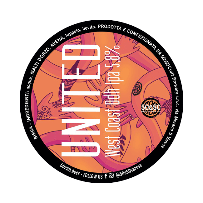 50&50 50&50 ∣ United ∣ 5,8% ∣ Acciaio 25 Lt. (Baionetta) 25 LT ACCIAIO Organic Beer
