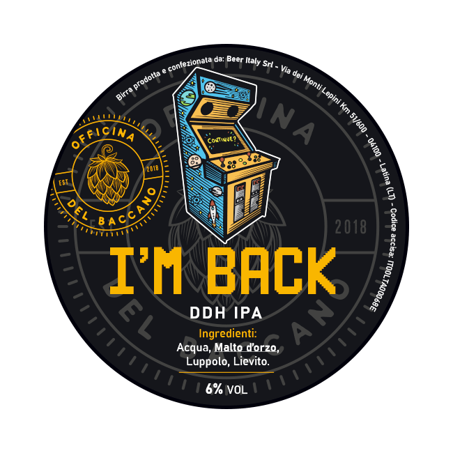 Officina del Baccano Officina del Baccano | I'm Back | 6,0% | Polykeg 24 Lt. (Baionetta) 24 LT Organic Beer