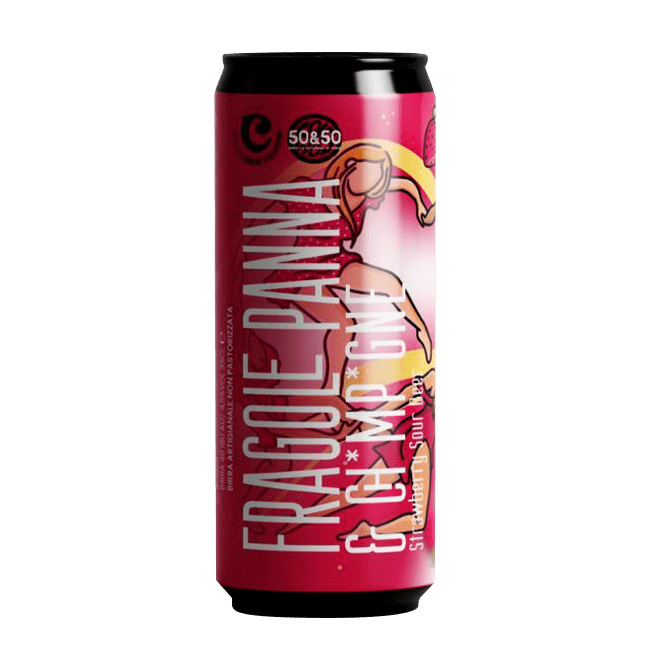 Lattina 33 Cl. della birra artigianale Fragole, Panna e Champagne di 50&50, Varese