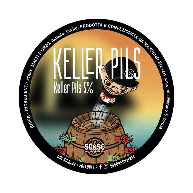 Fusto Acciaio 20 Lt. della birra artigianale Keller Pils di 50&50, Varese
