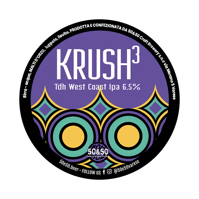 50&50 50&50 | Krush³ | 6,5% | Acciaio 20 Lt. 20 LT ACCIAIO Organic Beer