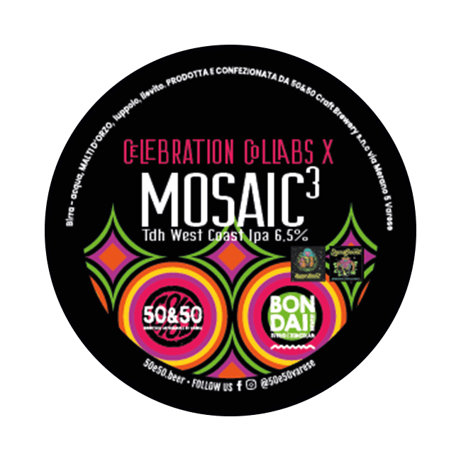 50&50 50&50 | Mosaic 3 | 6,5% | Acciaio 20 Lt. 20 LT ACCIAIO Organic Beer