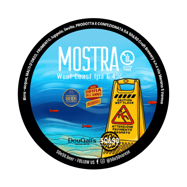 50&50 50&50 | Mostra Gluten Free | 6,4% | Acciaio 20 Lt. 20 LT ACCIAIO Organic Beer