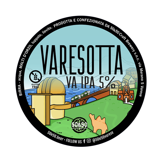 50&50 50&50 | Varesotta Gluten Free | 5,0% | Acciaio 20 Lt. Organic Beer