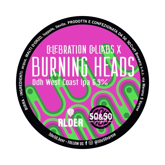 50&50 50&50 x Alder | Burning Heads | 6,9% | Acciaio 20 Lt. Baionetta 20 LT ACCIAIO Organic Beer