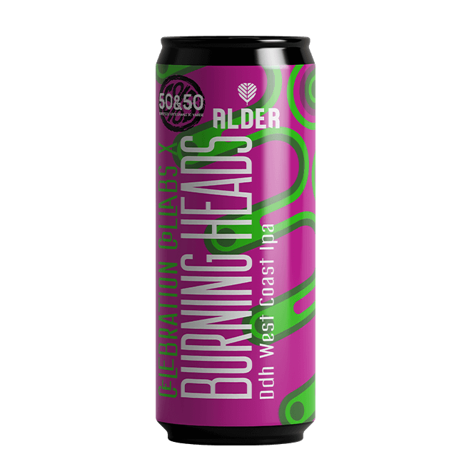Lattina 33 Cl. della birra artigianale Burning Heads di 50&50, Varese