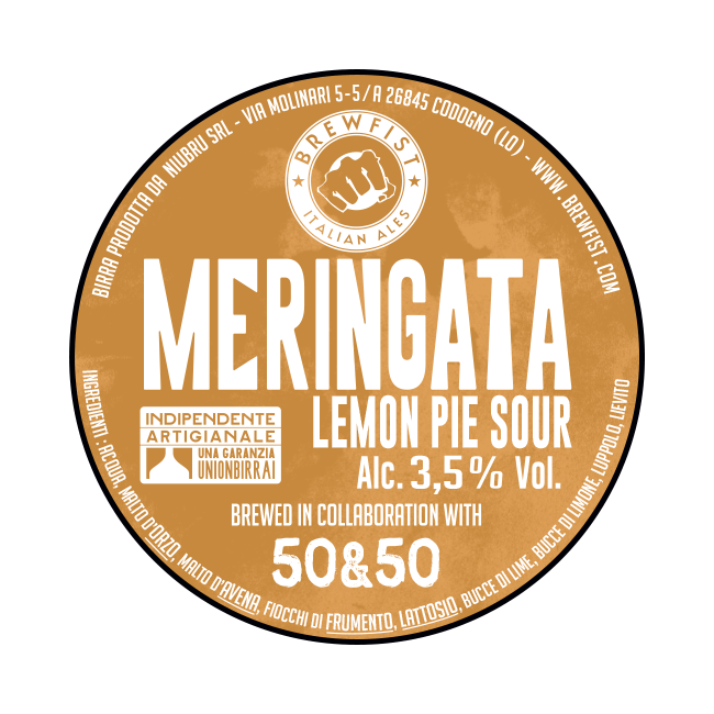 50&50 50&50 x Brewfist | Meringata | 3,5% | Acciaio 20 Lt. Baionetta 20 LT ACCIAIO Organic Beer