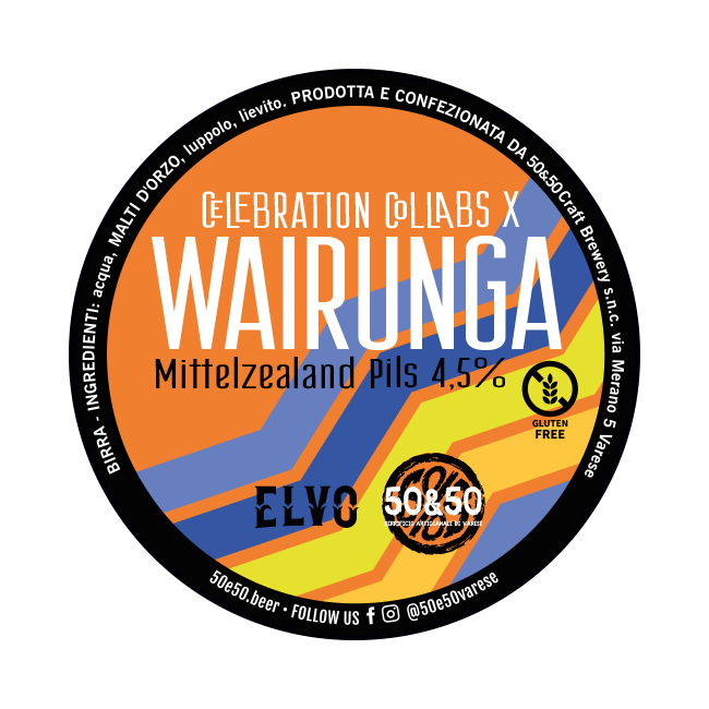 50&50 50&50 x Elvo | Wairunga Gluten Free | 4,5% | Acciaio 20 Lt. Baionetta 20 LT ACCIAIO Organic Beer