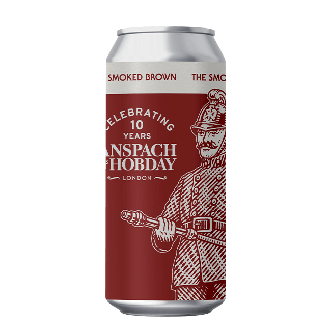 Lattina 44 Cl. della birra artigianale Smoked Brown di Anspach & Hobday, Londra