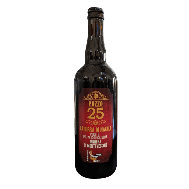 Bottiglia 75 Cl. della birra artigianale Pozzo 25 del Birrificio 4 Mori, Guspini, Sardegna