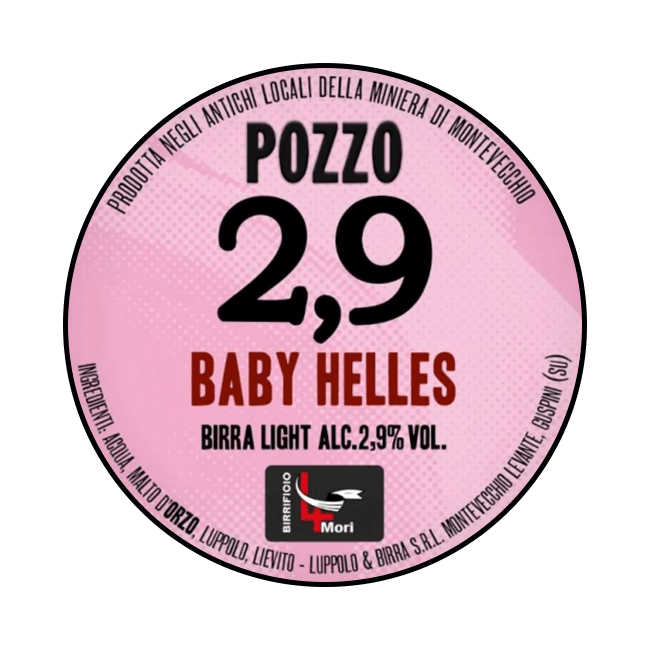 Fusto Acciaio 20 Lt. della birra artigianale Pozzo 2.9 del Birrificio 4 Mori, Guspini, Sardegna