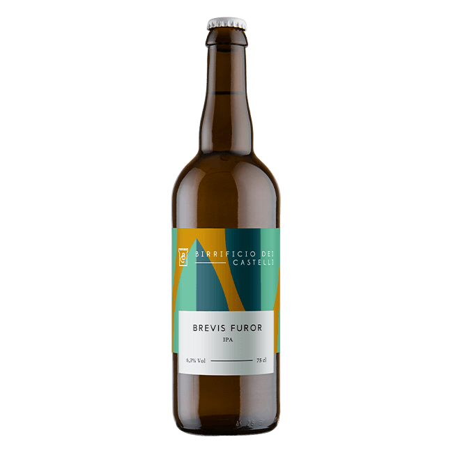 Bottiglia 75 Cl. della birra artigianale Brevis Furor del Birrificio dei Castelli, Arcevia