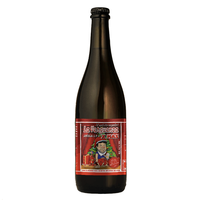 Bottiglia 75 Cl. della birra artigianale Verguenza Christmas di Birrificio Menaresta, Carate Brianza