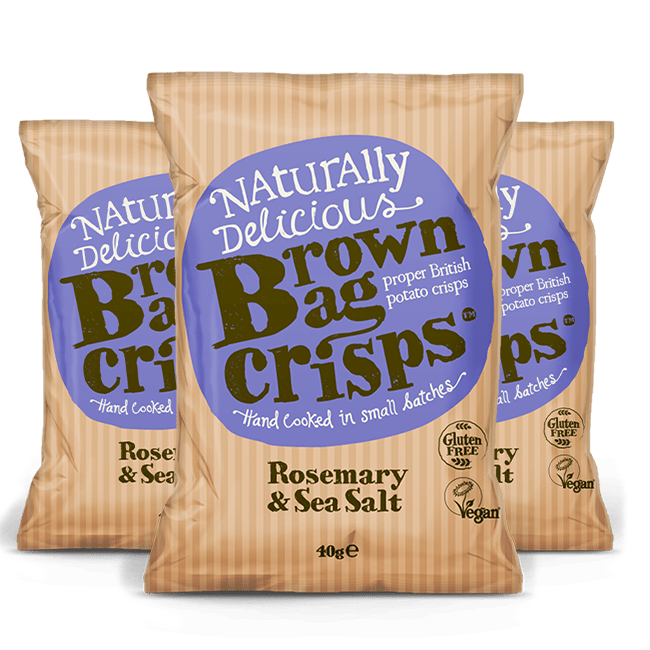 Brown Bag Crisps Brown Bag Crisps | Sea Salt & Rosemary | Chips Gluten Free | Box 20x40g Food Organic Beer