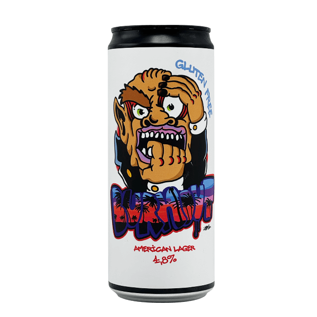 Lattina 33 Cl. della birra artigianale Burnout Gluten Free di DANK Brewing, Pesaro