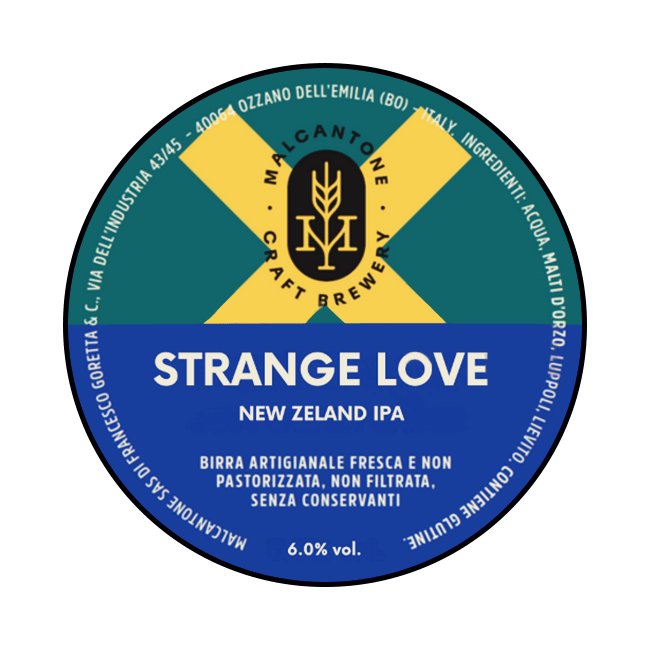 Malcantone Malcantone | Strange Love | 6,0% | Acciaio 20 Lt. 20 LT ACCIAIO Organic Beer