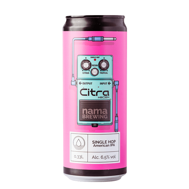 Lattina 33 Cl. della birra artigianale Citra di NAMA Brewing, Treviglio