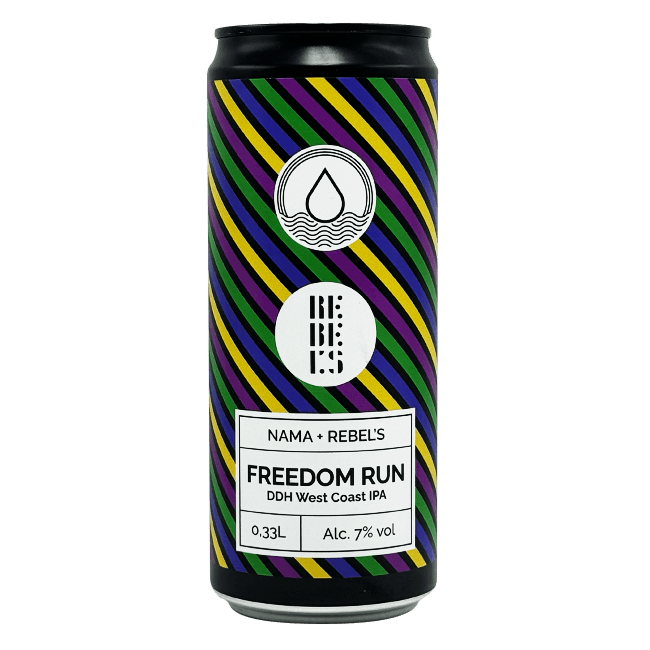 Lattina 33 Cl. della birra artigianale Freedom Run di NAMA Brewing, Treviglio