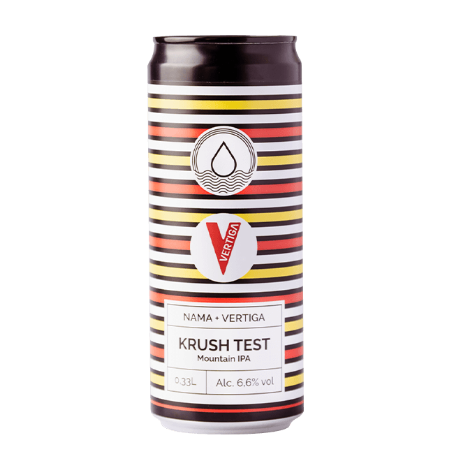 Lattina 33 Cl. della birra artigianale Krush Test di NAMA Brewing, Treviglio