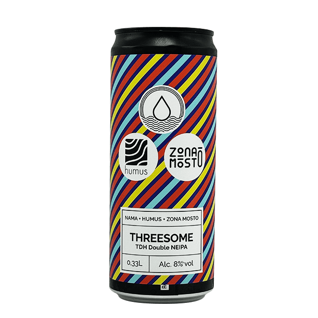 Lattina 33 Cl. della birra artigianale Threesome di NAMA Brewing, Treviglio