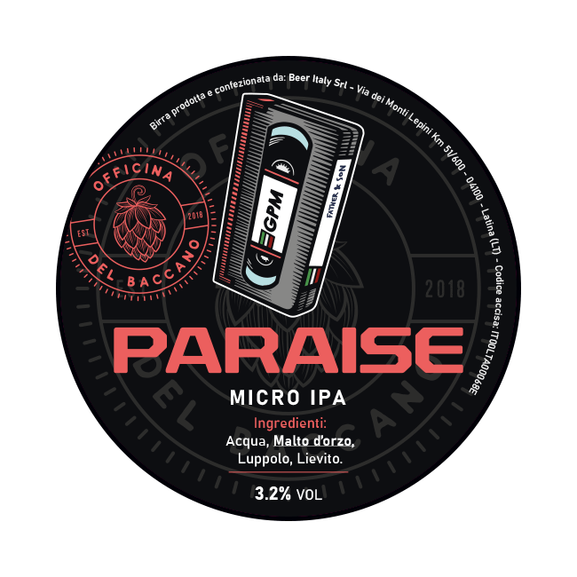Polykeg 24 Lt. della birra artigianale Paraise di Officina del Baccano, Latina