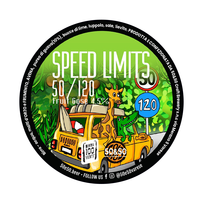 50&50 x Birra 100Venti | Speed Limits 50/120 | 4,5% | Acciaio 20 Lt.