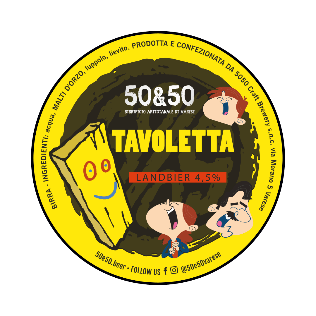 50&50 50&50 ∣ Tavoletta ∣ 4,5% ∣ Acciaio 30 Lt. (Baionetta) 30 LT ACCIAIO Organic Beer
