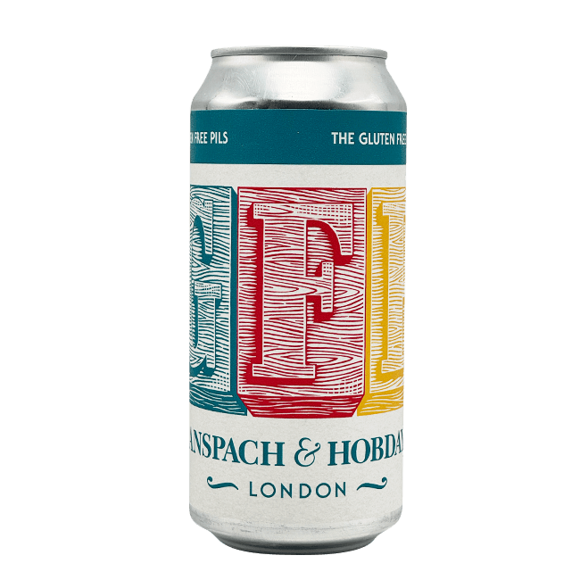 Lattina 44 Cl. della birra artigianale The Gluten Free Pils di Anspach & Hobday, Londra