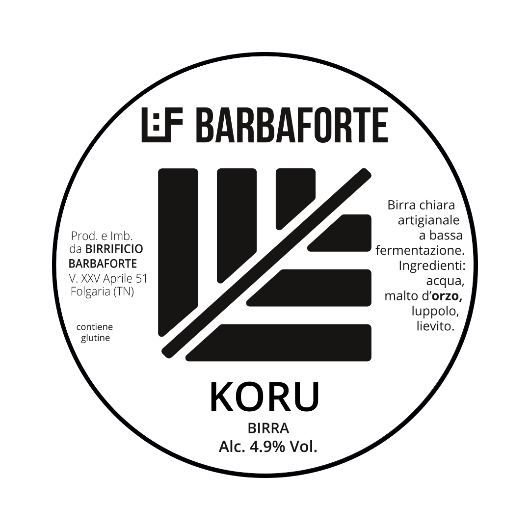 Barbaforte Barbaforte collab. Alfredo Riva | Koru | 4,8% | Polykeg 24 Lt. (Baionetta) 24 LT POLYKEG Organic Beer