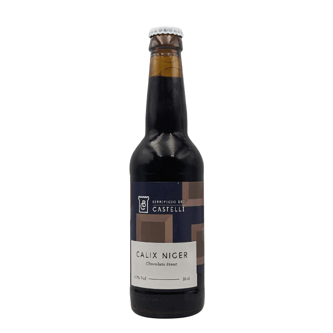 Bottiglia 33 Cl. della birra artigianale Calix Niger del Birrificio dei Castelli, Arcevia