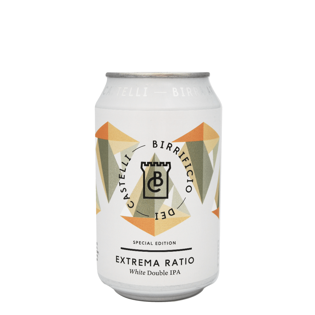 Lattina 33 Cl. della birra artigianale Extrema Ratio White del Birrificio dei Castelli, Arcevia