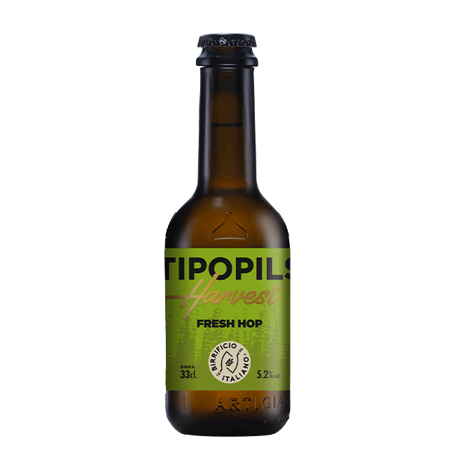 Bottiglia 33 Cl. della birra artigianale Tipopils Harvest di Birrificio Italiano, Limido Comasco