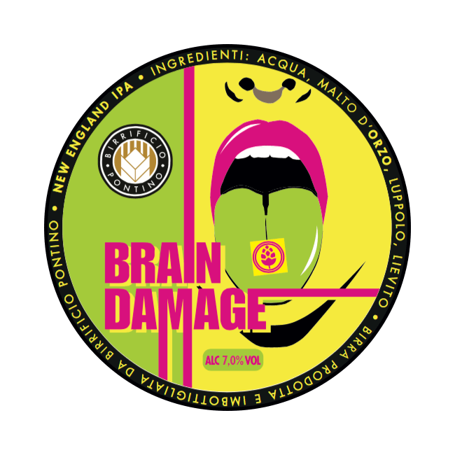 Birrificio Pontino Birrificio Pontino | Brain Damage | 7% | Acciaio 25 Lt. Baionetta 25 LT ACCIAIO Organic Beer