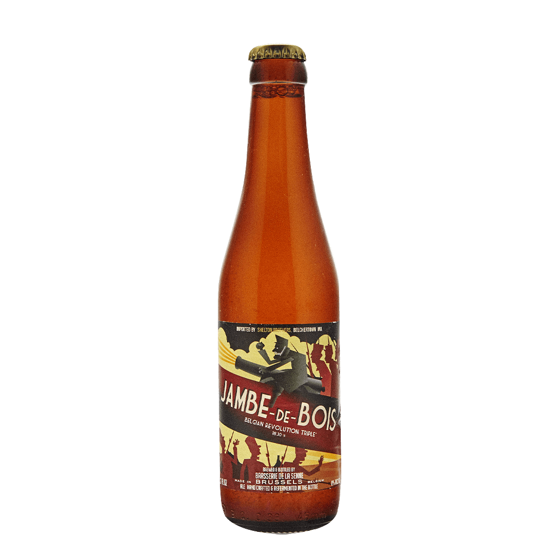 Bottiglia 33 Cl. della birra artigianale Jambe De Bois della Brasserie de La Senne, Bruxelles