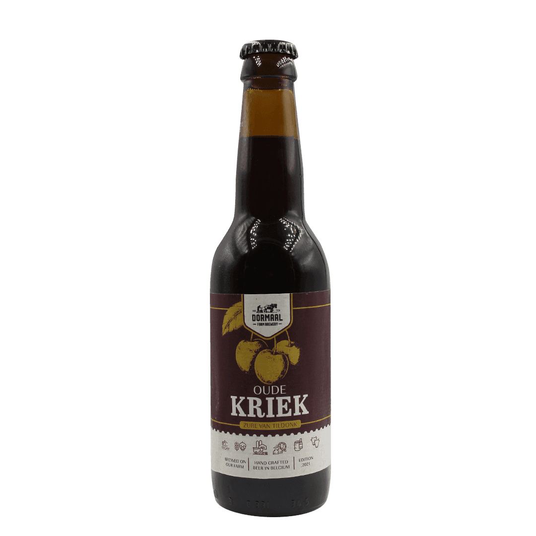 Bottiglia 33 Cl. della birra artigianale Oude Kriek di Hof Ten Dormaal, Tildonk