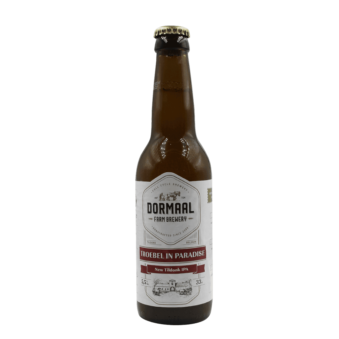 Bottiglia 33 Cl. della birra artigianale Troebel in Paradise di Hof Ten Dormaal, Tildonk