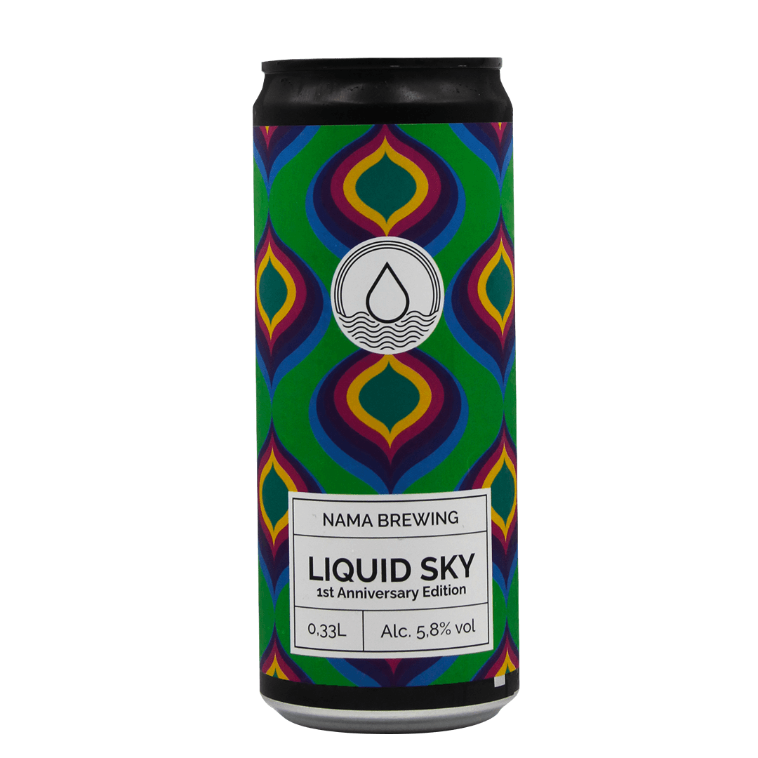 Lattina 33 Cl. della birra artigianale Liquid Sky 1st Anniversary Edition di NAMA Brewing, Treviglio