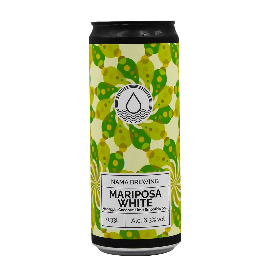 Lattina 33 Cl. della birra artigianale Mariposa White di NAMA Brewing, Treviglio